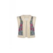 Fabienne Chapot Blommig Broderad Shearling Gilet för Kvinnor Multicolo...