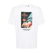 Undercover Vit Bomull T-shirt med Multifärgat Tryck White, Herr