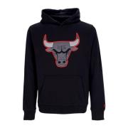 New Era Chicago Bulls Logo Hoodie Svart/Röd Black, Herr