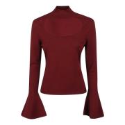 Federica Tosi Vinaccia Halsdukstickad Sweatshirt Aw24 Brown, Dam