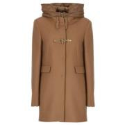 Fay Dubbel front duffle coat med bib och huva Brown, Dam