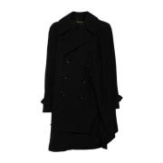 Comme des Garçons Svart dubbelknäppt ullrock Black, Dam