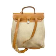 Hermès Vintage Pre-owned Tyg ryggsckar Beige, Dam