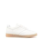 MM6 Maison Margiela Vita Lädersneakers Med Kornig Textur White, Herr