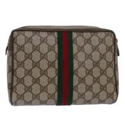 Gucci Vintage Pre-owned Laeder kuvertvskor Beige, Dam