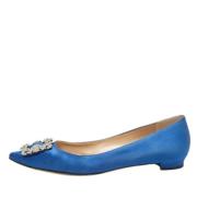 Manolo Blahnik Pre-owned Pre-owned Satin lgskor Blue, Dam