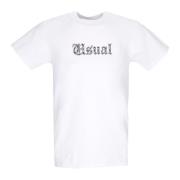 Usual Vit Crew Neck Bomull T-shirt White, Herr