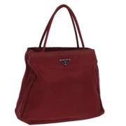 Prada Vintage Pre-owned Nylon handvskor Red, Dam