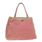 Prada Vintage Pre-owned Nylon handvskor Pink, Dam