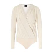 Pinko Jersey Lurex Body i Vitt White, Dam