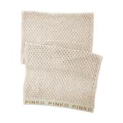 Pinko Beige Akryl Mesh Sjal med Logotryck Beige, Dam