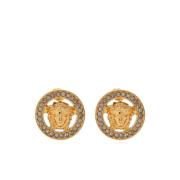 Versace Medusa Head Rhinestone Stud Örhängen Yellow, Dam