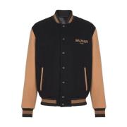 Balmain Svart ullrock med broderad logotyp Black, Herr