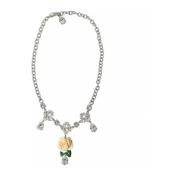 Dolce & Gabbana Kristallros Hängsmycke Halsband Gray, Dam