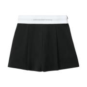 Alexander Wang Svarta ullblandade high-rise shorts Black, Dam