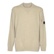 C.p. Company Lamull Crew Neck Stickad Tröja Beige, Herr