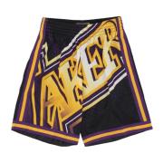 Mitchell & Ness NBA Big Face Basketboll Shorts Svart Multicolor, Herr