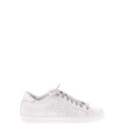 P448 Vita och Silver Läder Sneakers White, Dam