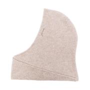 Ganni Brun Ull Balaclava med Logobroderi Brown, Dam