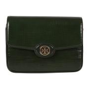 Tory Burch Crosshatched Konvertibel Axelväska Green, Dam