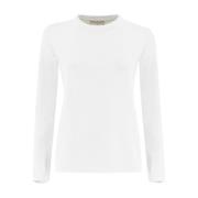 Antonelli Firenze Essentiell Bomull Jersey Crew Neck Tröja White, Dam