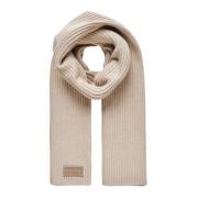 Munthe Mjuk ribbstickad halsduk i beige Beige, Dam