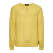 Fendi Gul Mohair Blandningströja med Veck Yellow, Herr