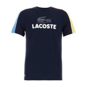 Lacoste Stilren Navy Blue Polyester T-Shirt Blue, Herr