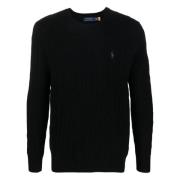 Ralph Lauren Kashmir Flätad Crewneck Tröja Black, Herr