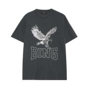 Anine Bing Lili Tee Retro Eagle Black, Dam