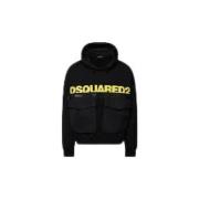 Dsquared2 Casual Hoodie Sweatshirt för män Black, Herr