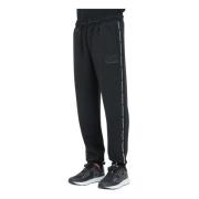 Emporio Armani EA7 Svarta sportiga byxor med sidestripe Black, Herr