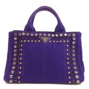 Prada Vintage Pre-owned Canvas prada-vskor Purple, Dam