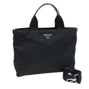 Prada Vintage Pre-owned Tyg totevskor Black, Dam