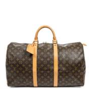 Louis Vuitton Vintage Pre-owned Belagd canvas handvskor Brown, Dam