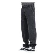 Dickies Svarta Double Knee Jeans för Män Black, Herr