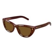 Gucci Stiliga solglasögon för modeentusiaster Brown, Unisex