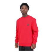 Just Cavalli Röd Velvet Crew Neck Sweatshirt Red, Herr