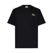 Lacoste Svart T-shirt och Polo Loose Fit Black, Herr