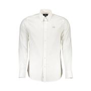 La Martina Vit Slim-Fit Skjorta med Elegant Brodyr White, Herr