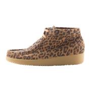 Nature Footwear Leopard Mockasin Snörstövel Brown, Dam