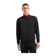 Emporio Armani EA7 Svart Full-Zip Tröja 6dpm04 Black, Herr