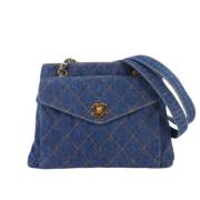 Chanel Vintage Pre-owned Tyg chanel-vskor Blue, Dam