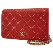 Chanel Vintage Pre-owned Laeder chanel-vskor Red, Dam