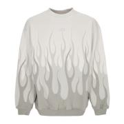 Vision OF Super Flames Crewneck Sweatshirt Lunar Rock Gray, Herr