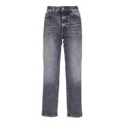 Icon Denim Grå Straight Jeans för Kvinnor Gray, Dam