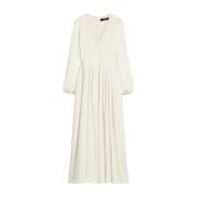 Max Mara Weekend Boho-stil maxi klänning med V-ringning Beige, Dam