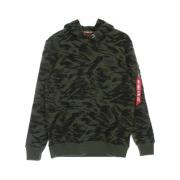 Alpha Industries Grön Camo Penseldrag Hoodie Stilfull Green, Herr