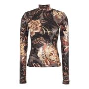 Etro Chenille Paisley Print Turtleneck Sweater Multicolor, Dam