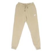 Nike Essentiella Fleece-joggingbyxor Beige, Dam